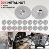 20pcs Heat Shield Nut Silver Round Bottom Plate for BMW 1 3 5 6 7 8 Series X1X2X3X5X6X7 MINI Land Rover Transmission Chassis