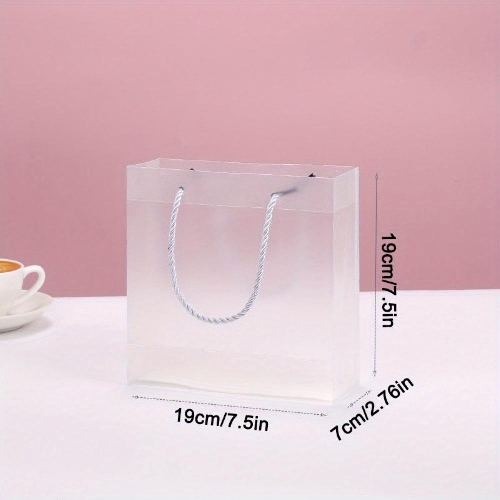 10pcs Frosted Plastic Gift Bags with Rope Handles Gift Bags Shopping Bag for Small Business Gifts Wedding Party Favors Birthdays Treat Wrap Bags