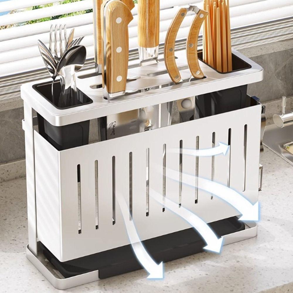 Mehrere Halterungen Küchenorganizer Abnehmbares Abtropfgestell Stäbchenhalter Platzierung auf der Arbeitsplatte