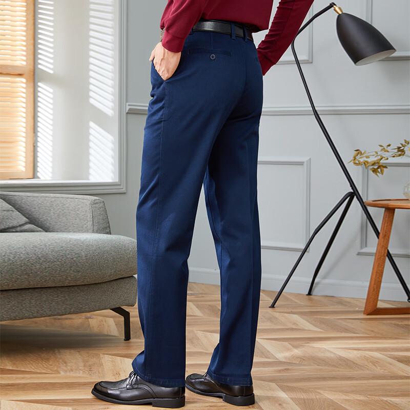 YOUNG RIVER Herren Business Casual Herbst/Winter Chinos mit einfacher Bundfalte