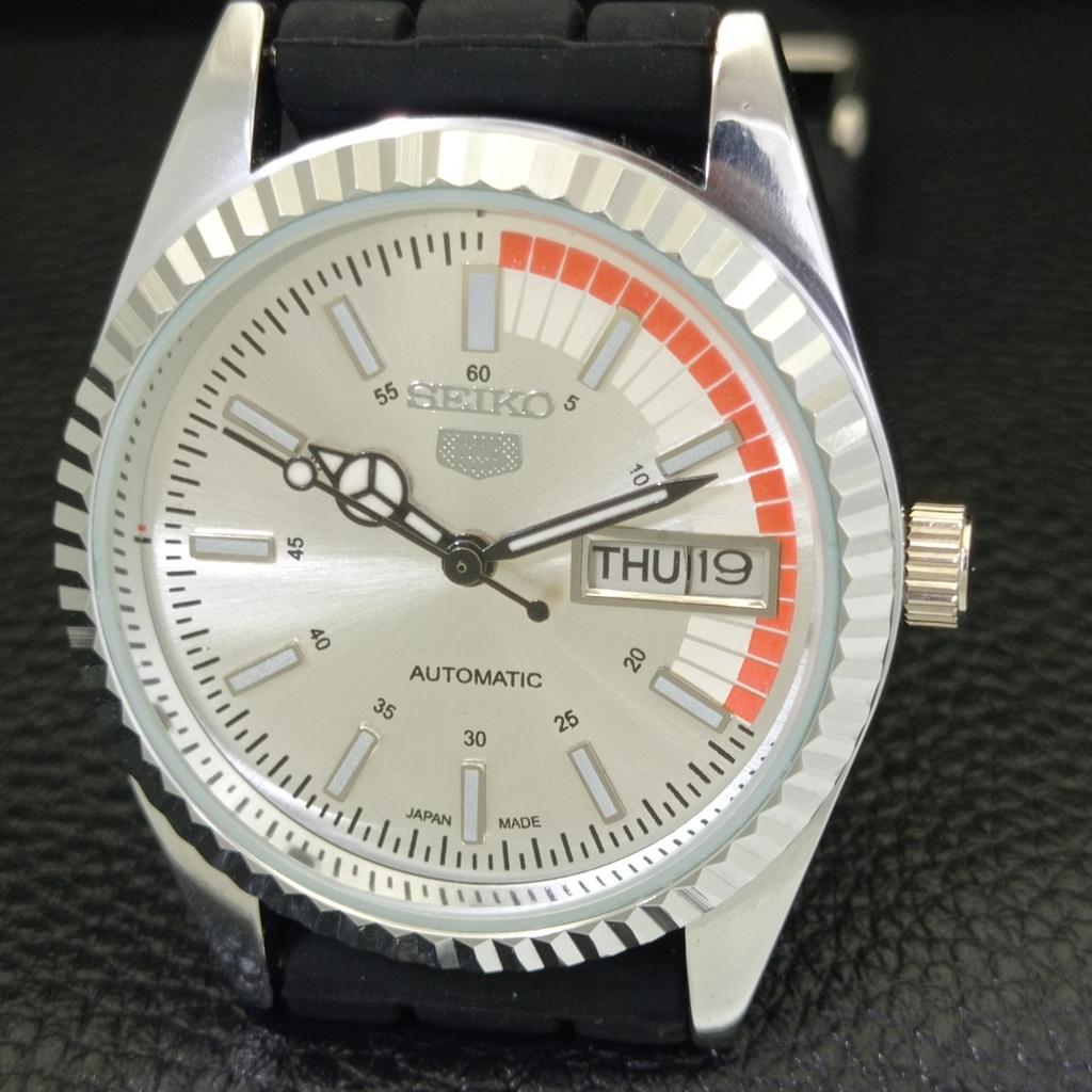 REFURBISHED SEIKO 5 AUTOMATIC 6309A VINTAGE JAPAN MENS SILVER WATCH a440835-9
