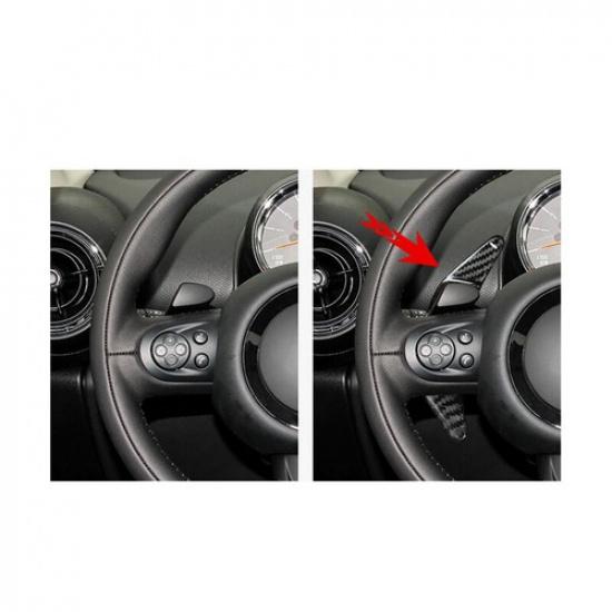 Pure Carbon Fiber Car Front Steering Wheel Shifter Extend Cover For Mini R60 R61