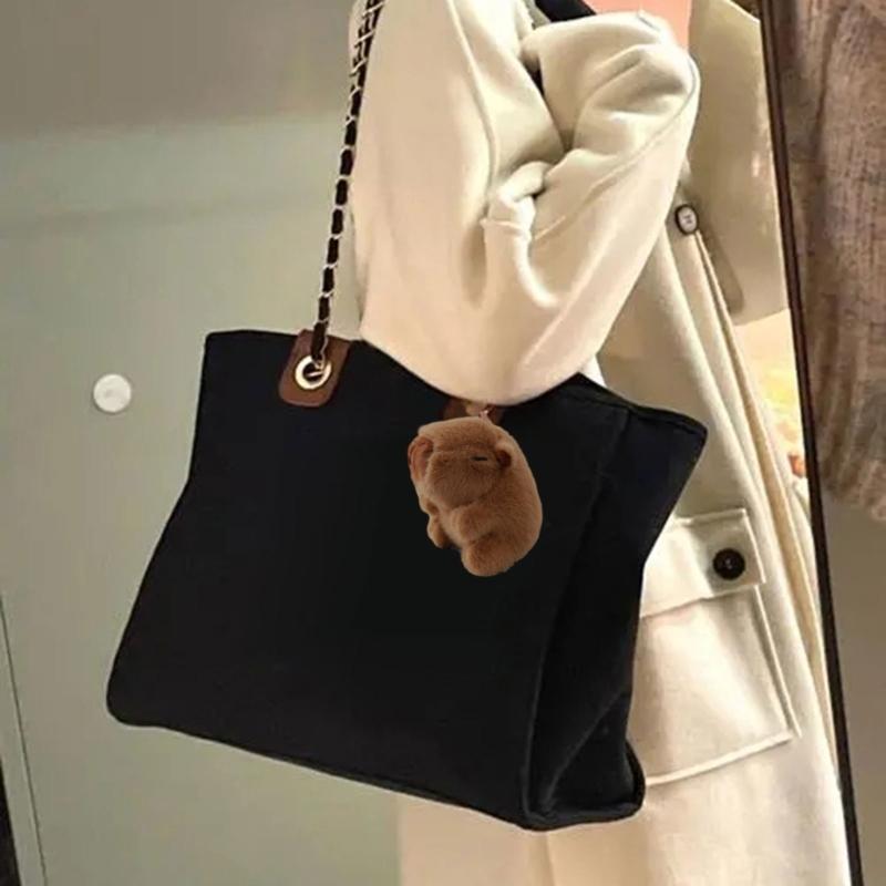 Creative Capybara Keychain Cute Bag Charm Adorable Stuffed Animal Keyring Decor