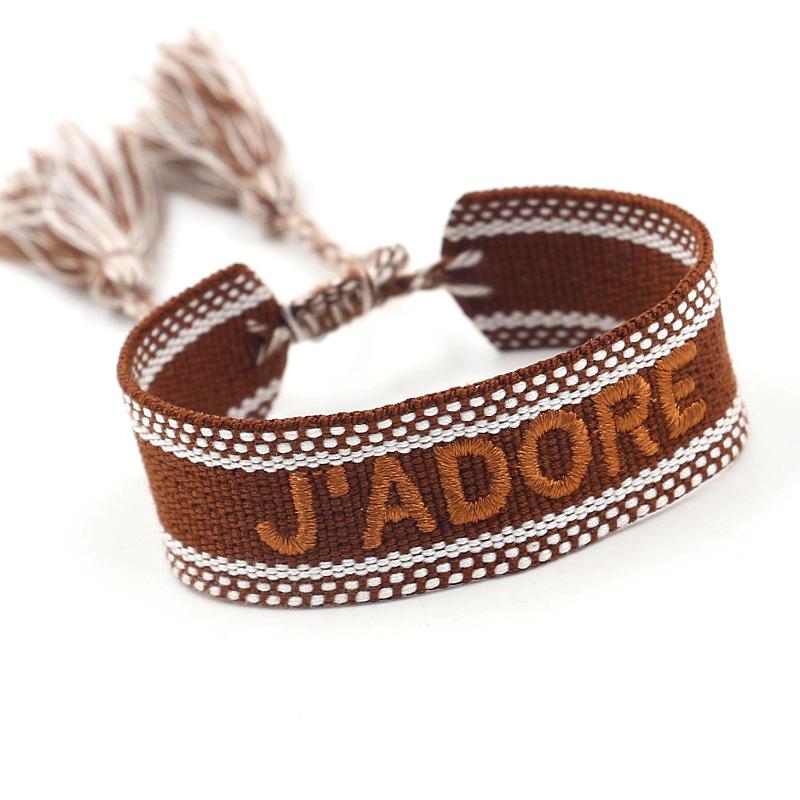European Bohemian Style Fashion Personalized Embroidery Wrist Knitted Bracelet Retro Fashion Jewelry Gift