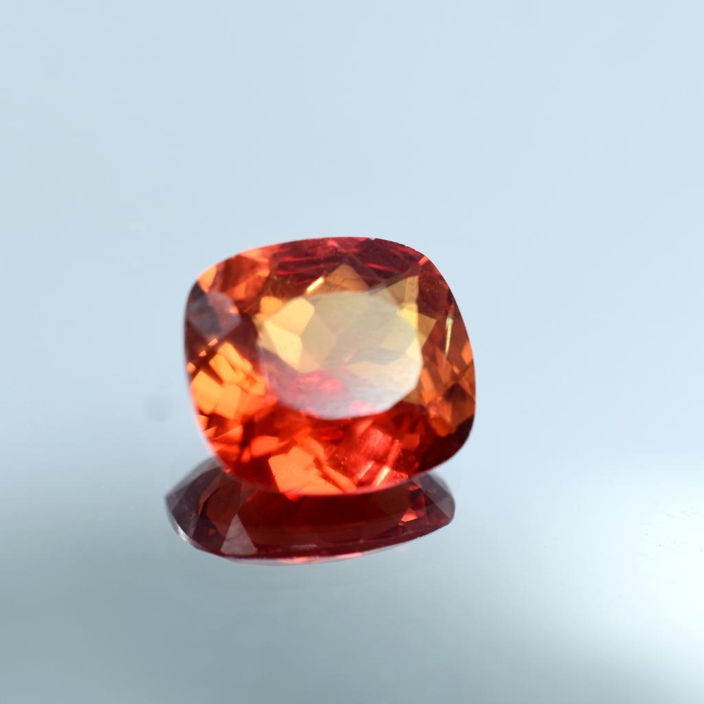 CERTIFIED Natural Orange 6.55 Ct Cushion Cut Sapphire Ring Size Loose Gemstone M-2088-sa
