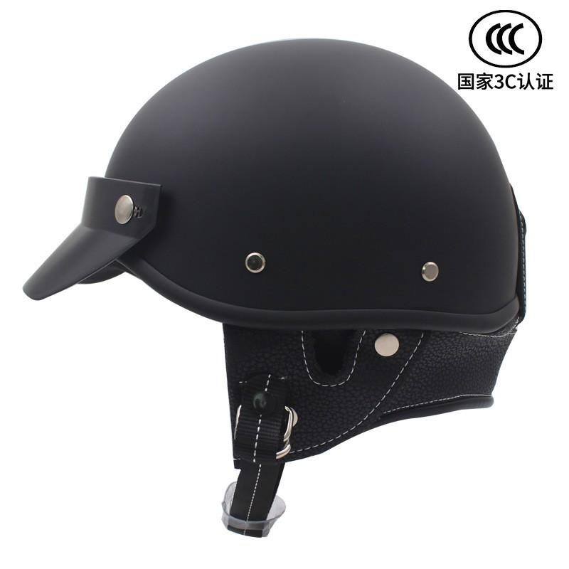 Retro Motorcycle Half Helmet 3C Certified Harley Electric Bike All Winter Safety