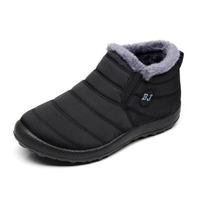 Sapatos de inverno masculinos Botas de neve de cor sólida Pelúcia interna antiderrapante Botas de esqui impermeáveis aquecidas