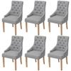 Dining Chairs, 6 Pcs., Light Gray, Upholstered In Fabric