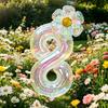 40Inch Colorful Transparent Number Balloons Large Transparent Daisy Foil Balloons For Birthday Party Anniversary Decoration 5