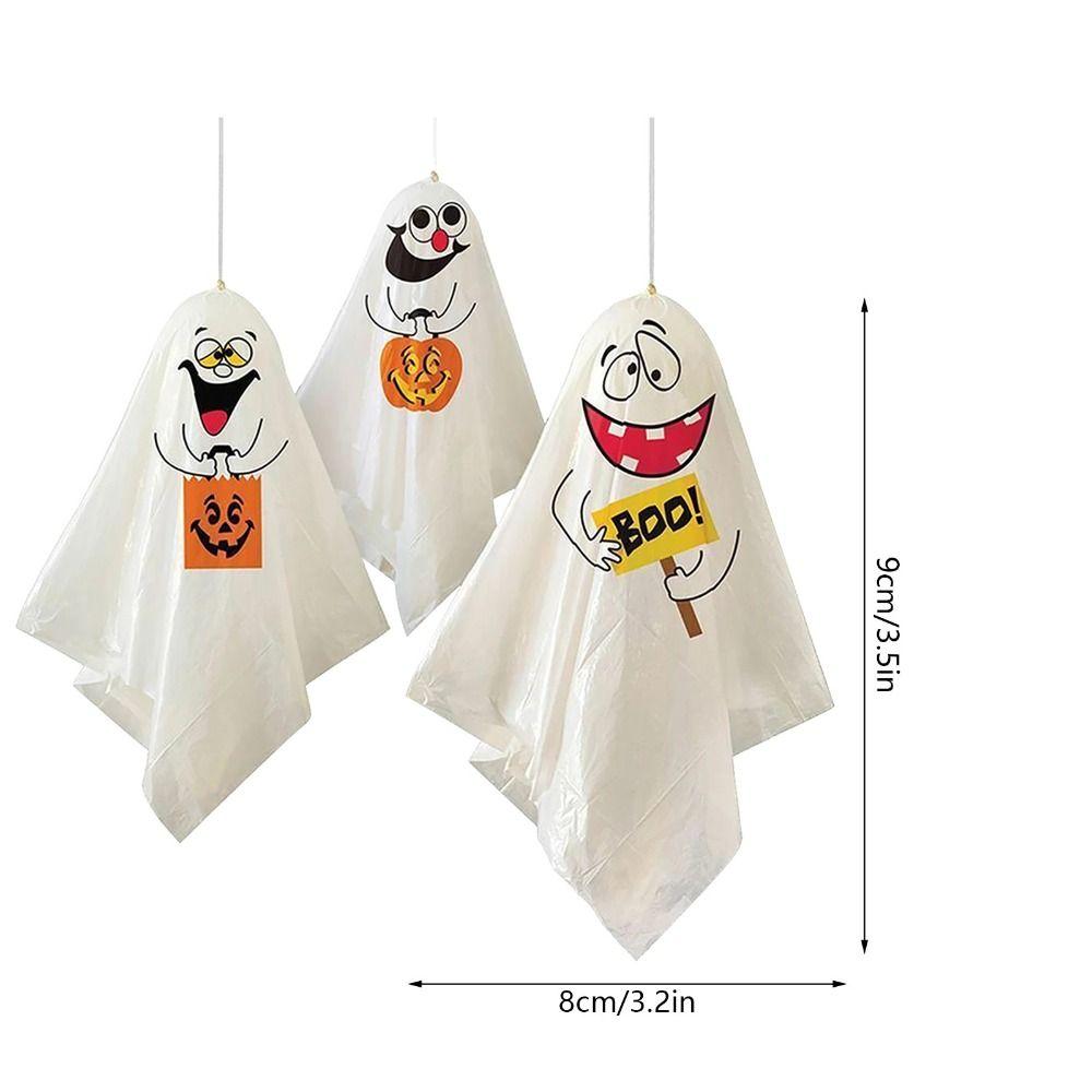 3pcs/set Spooky Finger Ghost Puppet Ghost Pumpkin Hanging Ghost  Cake Insert Card