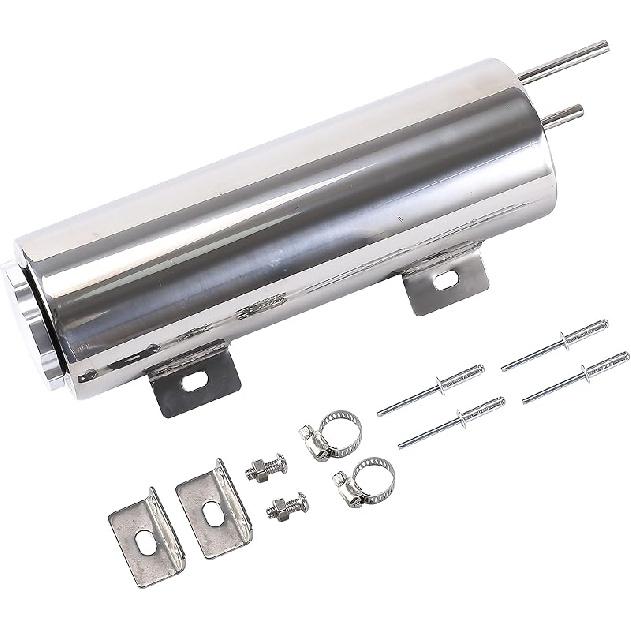Radiator Coolant Over Flow Puke Tank Can 2 X 10 Inch Polished Stainless Steel 12 OZ 2'' X 10''