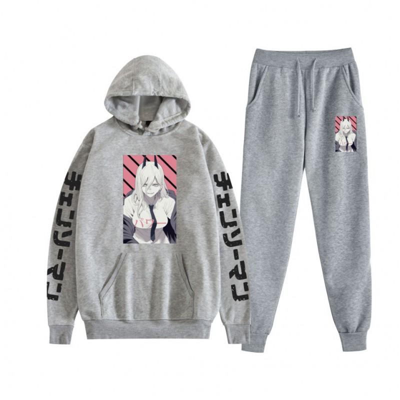 Chainsaw Man Couples Hoodie Sweatpants Set Long Sleeve Casual Outfit Men Women