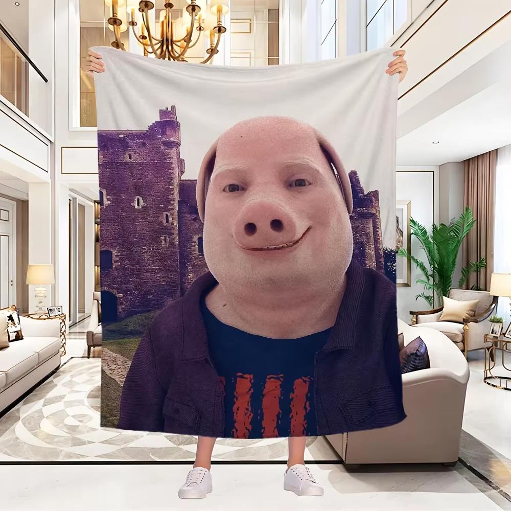 

John Pork Fluffy Soft Blankets Throws Cute Blanket Plaid Luxury Cover Throw Sofa Knee Microfiber Star H Anime Child Home 74x94cm(29x37in)