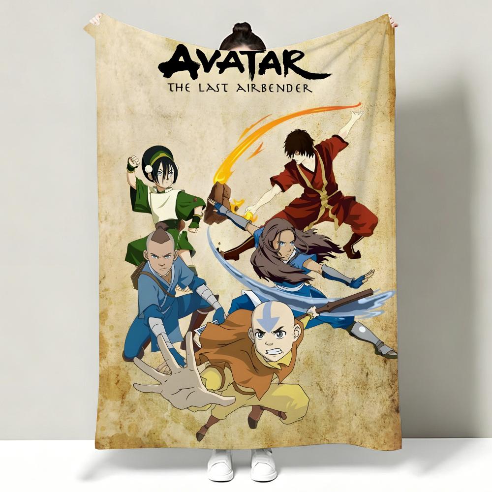 Anime A-Avatar T-The L-Last A-Airbender Throw Soft Warm Flannel Throw Blanket, Multi-use for Sofa Bed Office Nap