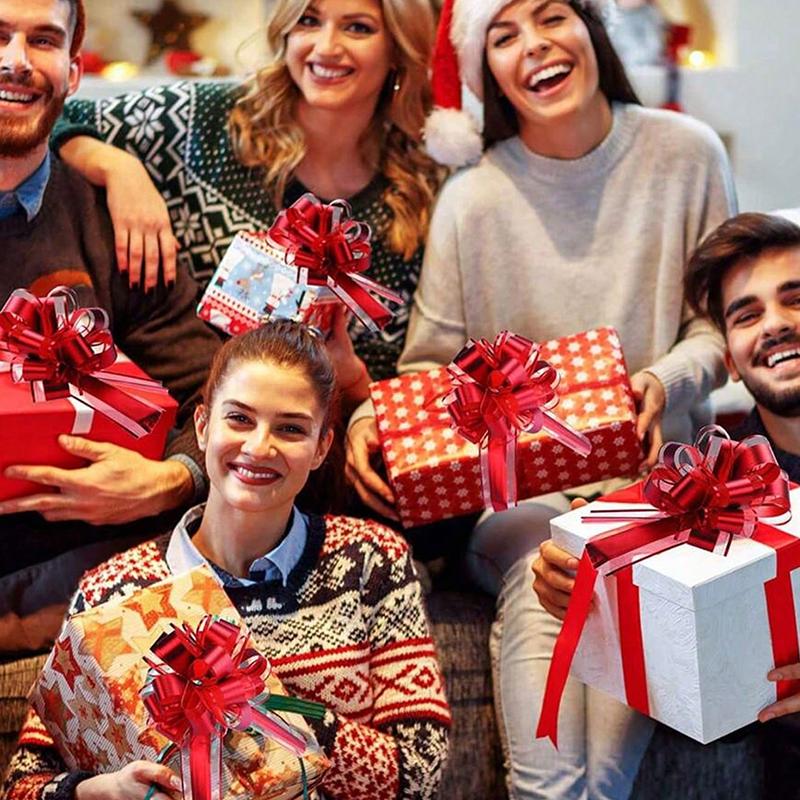 WTEMPO Pull Bow Packaging Bows Multicolor Ribbon Bow for Gift Wrapping Christmas Wedding Baskets Valentine's Day Decoration