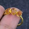 Citrine Rough Gemstone 925 Sterling Silver Jewelry Ring Size Adj