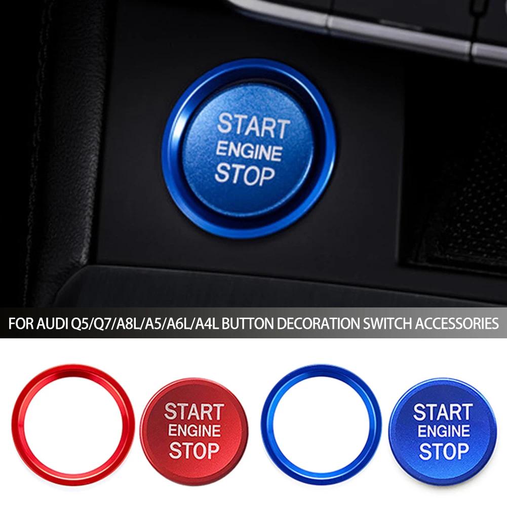 For  A4 A5 B9 B8 BT A7 C7 4GB Q5 8R Auto Engine Start Stop Push Button Cover Ignition Ring Decoration Car Accessories