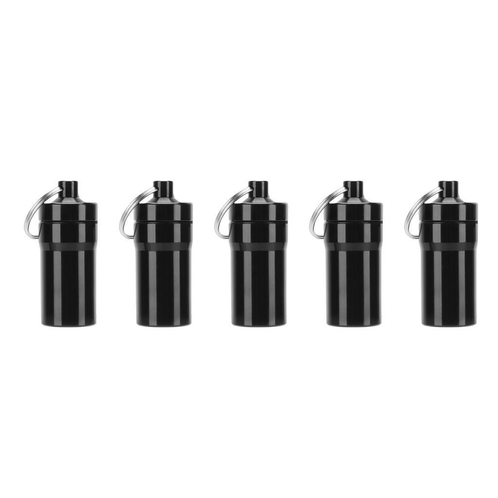5 Pcs Mini Keychain Tablets Holder Water Proof Small Tablets Organizer Case Container with Sealed Lid Aluminum Alloy