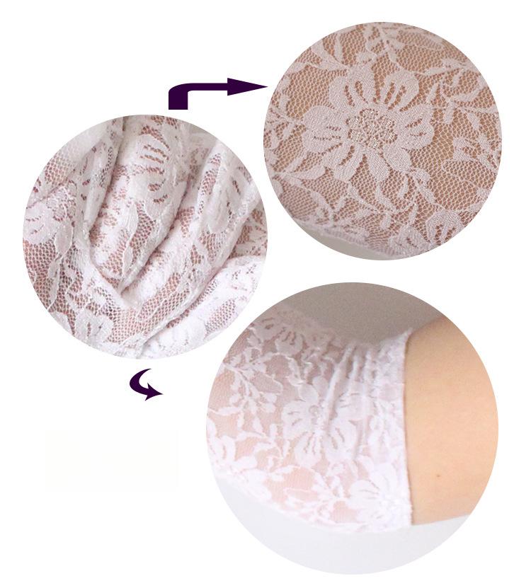 Women Floral Lace Long Gloves Black White Red Sexy Elbow Length Mittens Party Evening Gloves Accessories