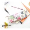 Cyalel Yahata LC Double Pencil Floral Made in Japan Forest Case, Compact, Women's, Print, Cute, Stylish, (Mixed White)