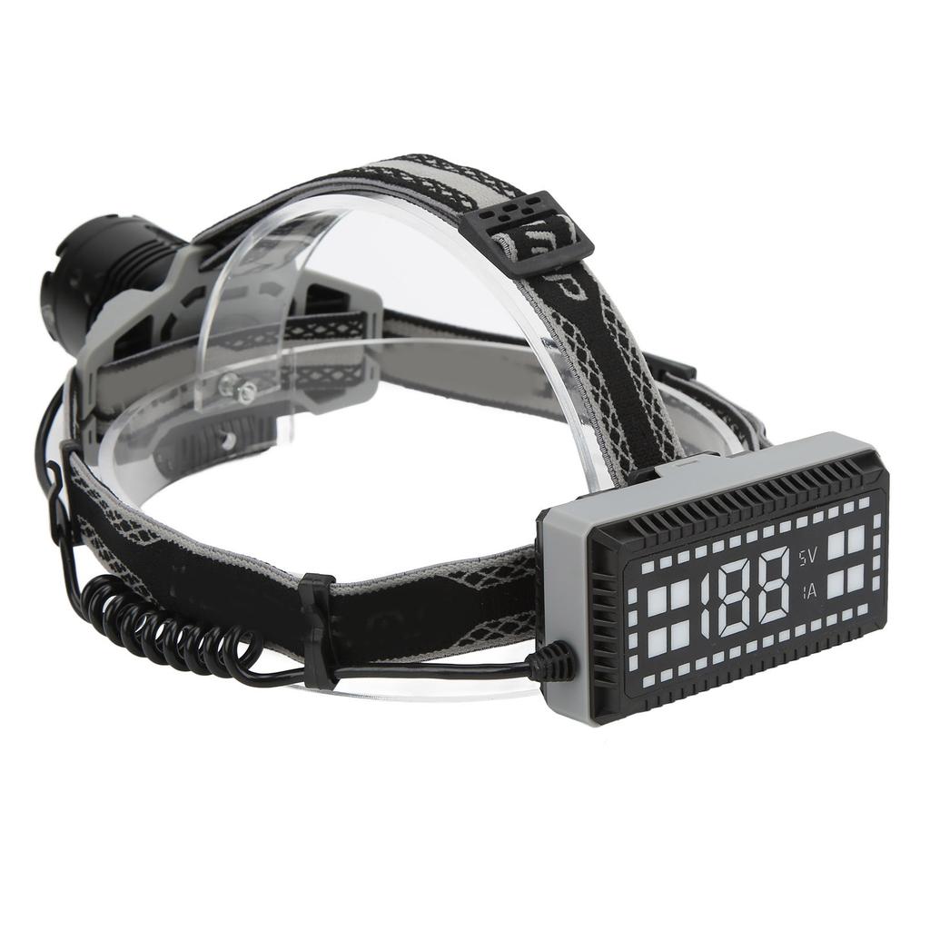 Headlamp XHP70 Headband Flashlight USB Charging Hard Light with Headband Digital Display Zooming