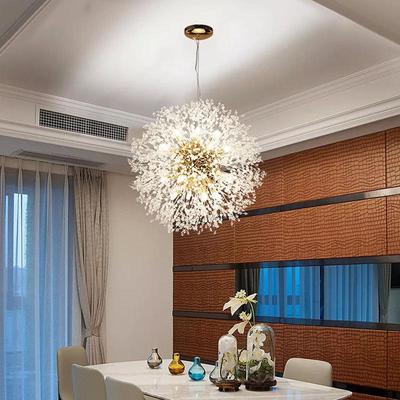 Dandelion Crystal Firework Chandelier - Modern Minimalist Lighting for Restaurants, Bedrooms, Bars, and Colorful Hallways.
