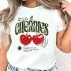 T Shirt Girls 2000s Cherry Love Design Graphic Short Sleeve T-Shirt Fashion Women's Summer Clothes
