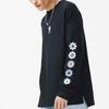 Li-Ning BAFIVE X Jon Burgerman Artist Co-Branded Series Graphic Print Loose Crew Neck Long Sleeve T-Shirt Men Tops Black AHSR757-3