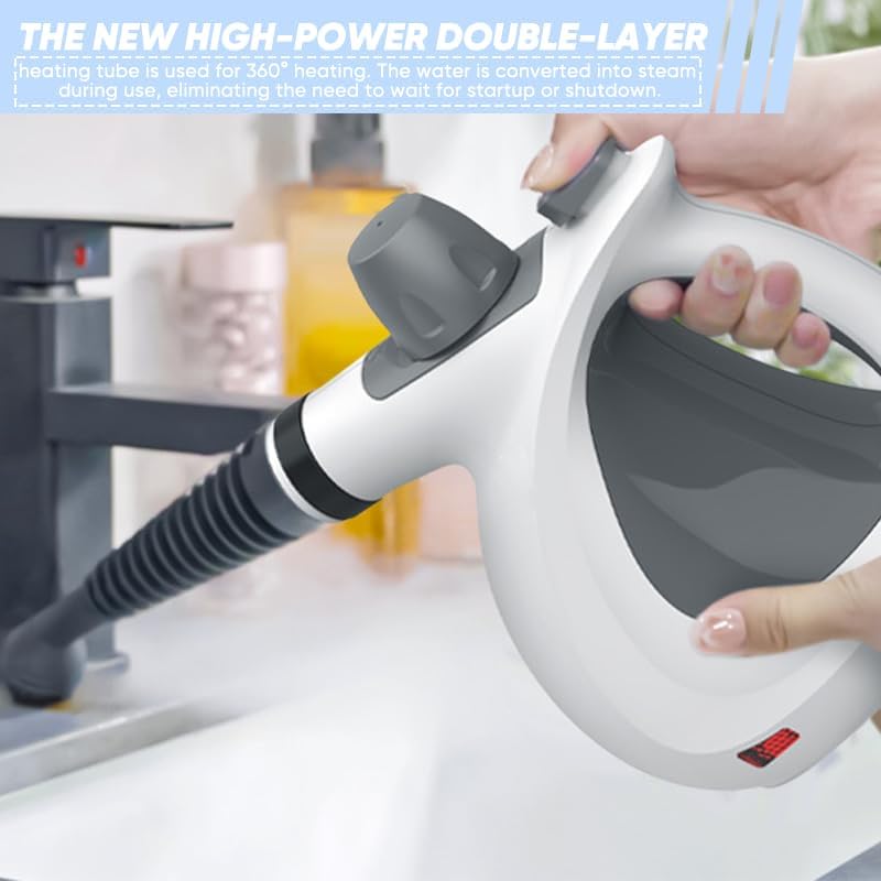 Multi-Surface Natural Steam Cleaner 1050W Power Washer for Home Use Cleaning Floor, Grout and Car Washer