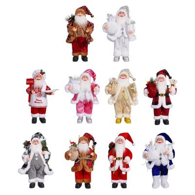Santa Claus Figurine Collectible Christmas Doll for Holiday Festival Shop