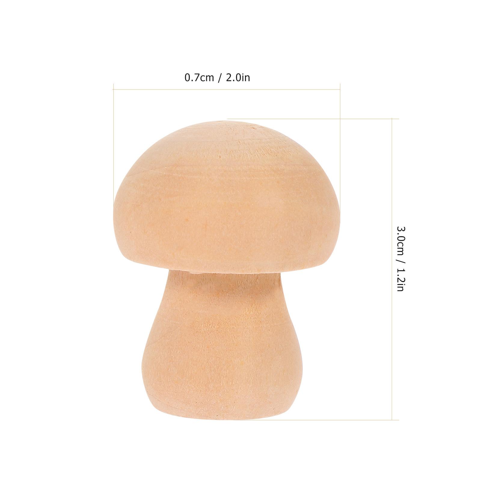 

30Pcs Wooden Mushroom Pegs Unfinished DIY Craft Kits for Home Desktop Decorations Hand-Painted Wood Mushroom Ornaments хаки