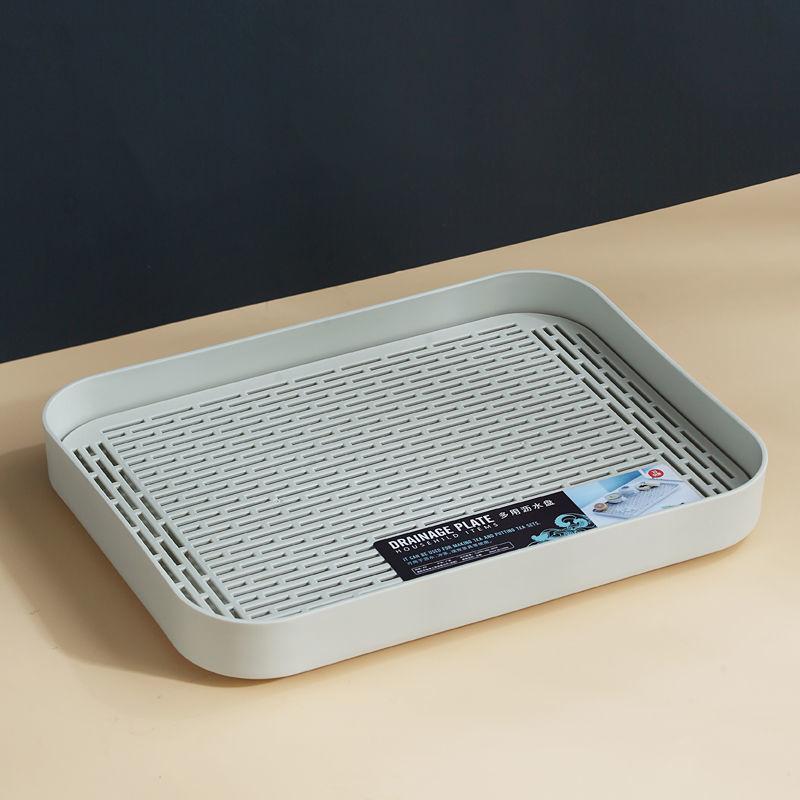 Thickened Plastic Draining Tray Double Deck Fruit Plate Outdoor Tea Tray Kitchen Tableware Drain Tray Plastic Tray