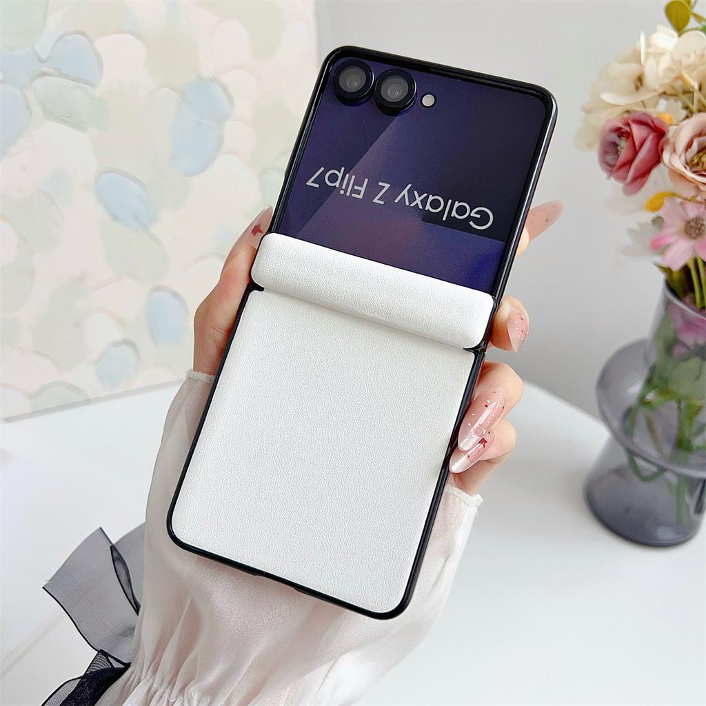 Leather Shockproof Phone Case for Samsung Galaxy Z Flip 7 6 5  Flip7FE Zflip7 ZFlip6 ZFlip5 5G Hinge Protection Cover