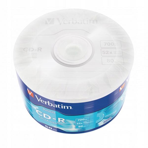 Płyty CD-R Verbatim 700MB Extra Protection Printable Wrap (50 Spindel)