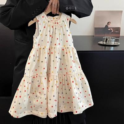 Summer Children's Clothing Polka Dot Skirt Casual Vest Princess Dress Comfort Children Girl's Dress