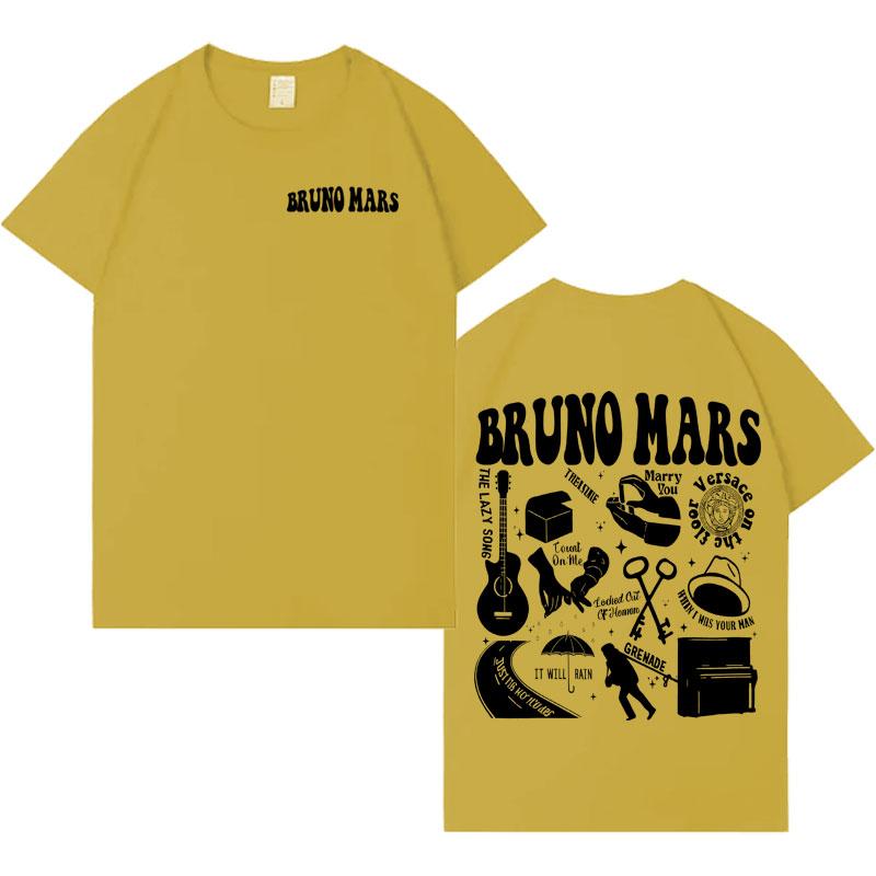 Singer Bruno Mars Tshirt Hip Hop Hipster Mens Women Aesthetic Casual Short Sleeve Tshirt Mens Fashion High Quality Gothic Tops