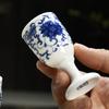 2PCS/Lot Chinese  Mini Goblet 20ML Ceramic Wine Glass Home Retro Liquor Glass Chinese Blue And White Porcelain Wine Cup