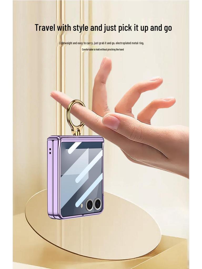 Samsung Z Flip7 Clear Folding Case - Full Coverage, Anti-Fall Protection