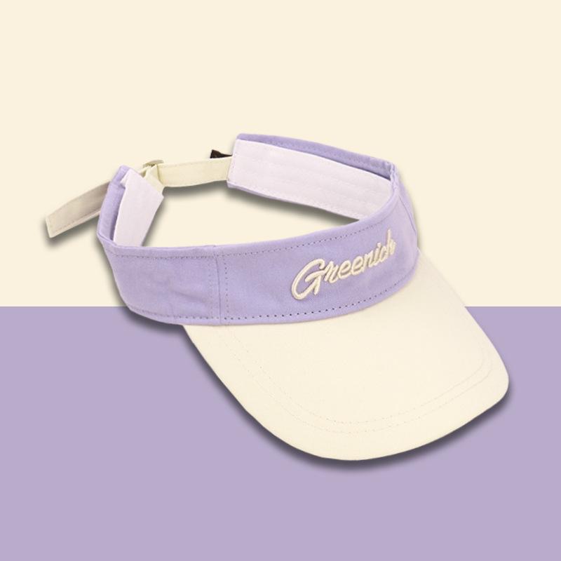 New letter color matching sun protection empty top hat women's summer outdoor UV protection sun hat sports cap
