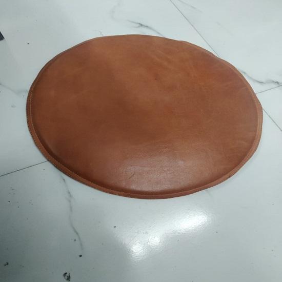 Продукты Noora Lambskin Кожаный КРУГЛЫЙ КОРИЧНЕВЫЙ ПОДУШЕК ДЛЯ СТУЛА | Подушка для стула округлой формы | Подушка для обеденного сиденья для дома и офиса | Подарки на новоселье | Diameter 10 inches дубильная кора