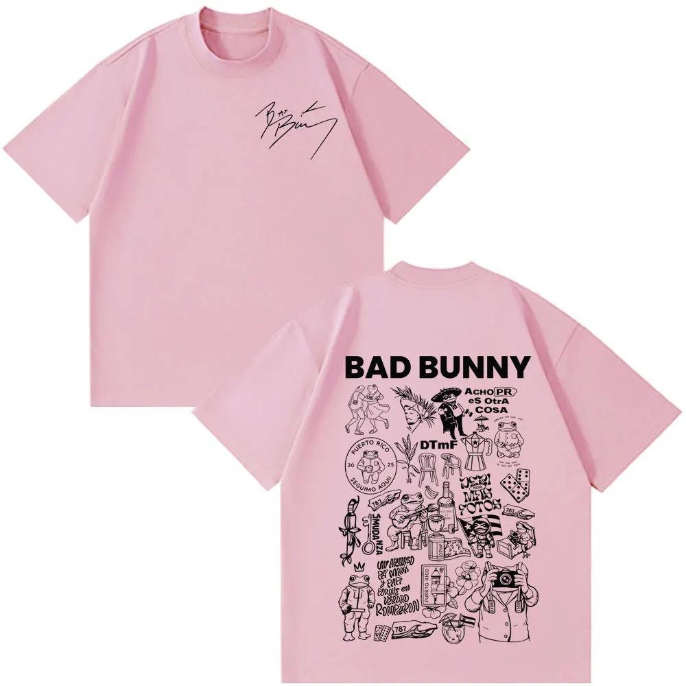 Unisex Women Fashion T Shirts Rapper Bad Bunny Tour 2026 Debi Tirar Mas Fotos DTMF Merch T-shirt Cotton Casual Vintage T-shirts