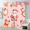 Set Of 2 Curtains Christmas Cookies Cute Popular Window Treatment Versatile Polyester Fabric Decorations Curtain
