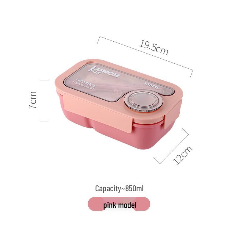 Microwavable Japanese-Style Wheat Straw Lunch Box Set with Compartments for Students and Office Workers