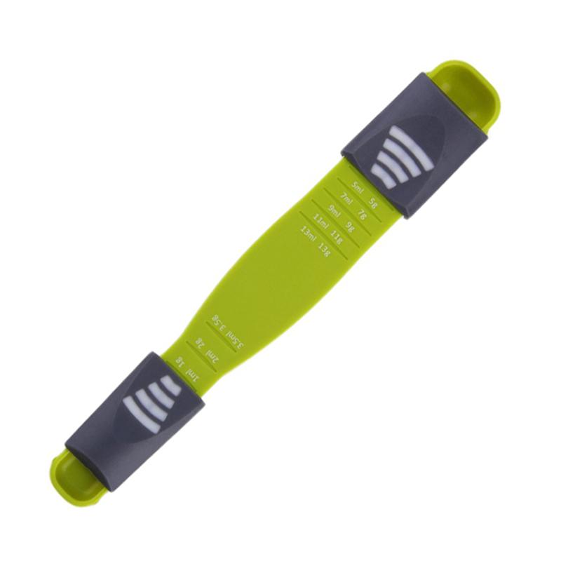 Adjustable Measuring Spoon Kitchen Measuring Spoon with Scale Double End Sugar Powder Measuring Spoon Grams for Baking Cooking