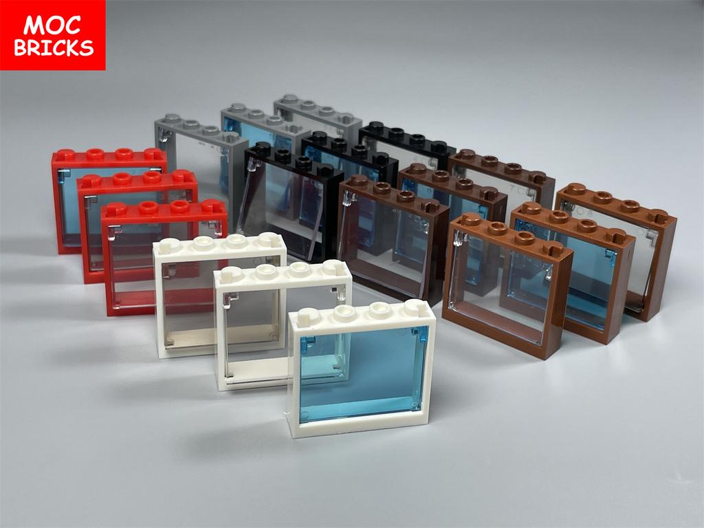 Non-Toxic Moc Bricks Door Frame Glass Window 1X4X3 60594 60603 Diy Architecture House Building Blocks Toys Kids Plastic Dolls