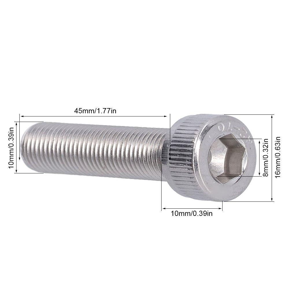4PCS Fine Pitch 1.25mm Socket Cap Screw Bright Finish Allen Head Bolt For DIY Jobs