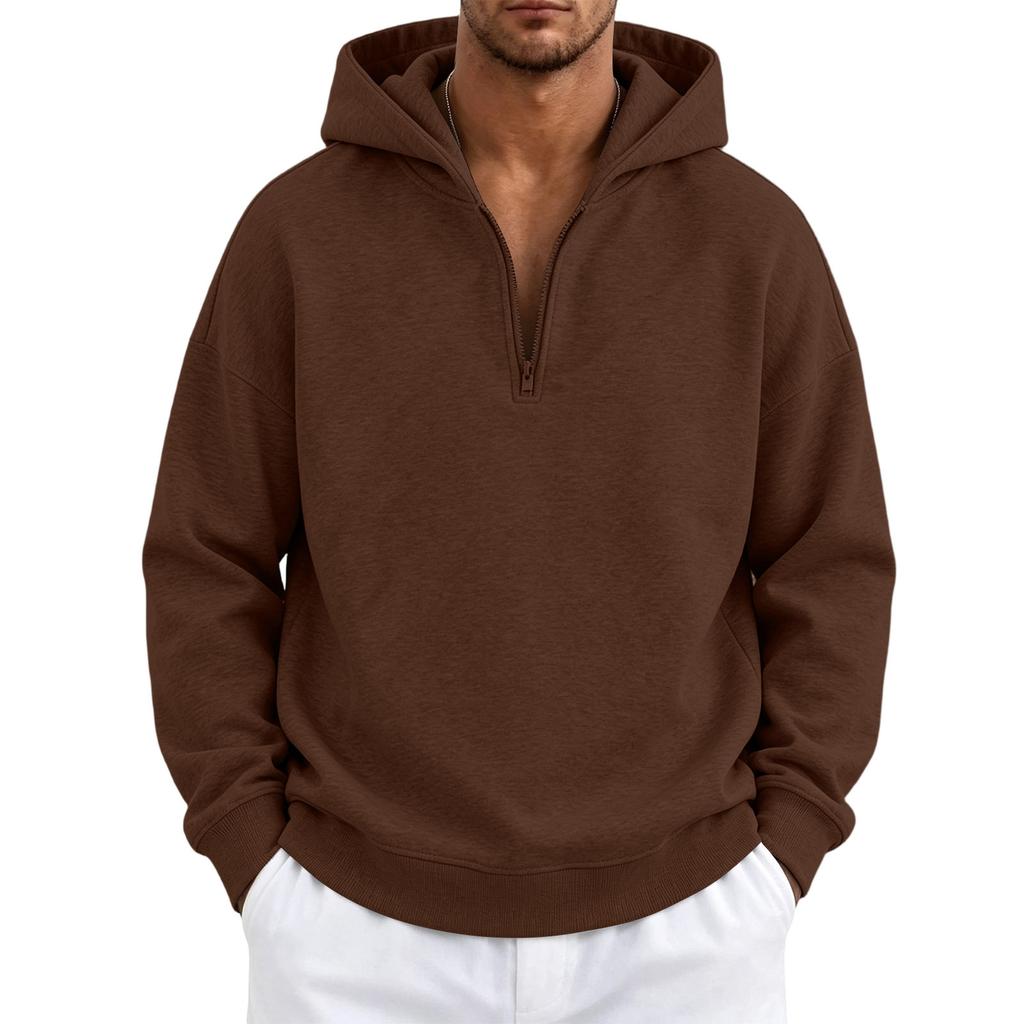 Felpa con cappuccio e zip da uomo, vestibilità larga, pullover con cappuccio, abbigliamento sportivo leggero per primavera, autunno, streetwear
