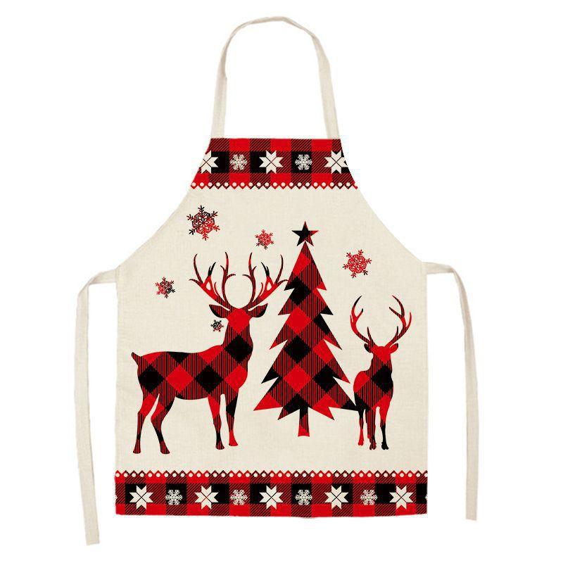 Christmas Apron New Creative Printed Polyester Apron Holiday Decoration Party Home Kitchen Anti-fouling Apron