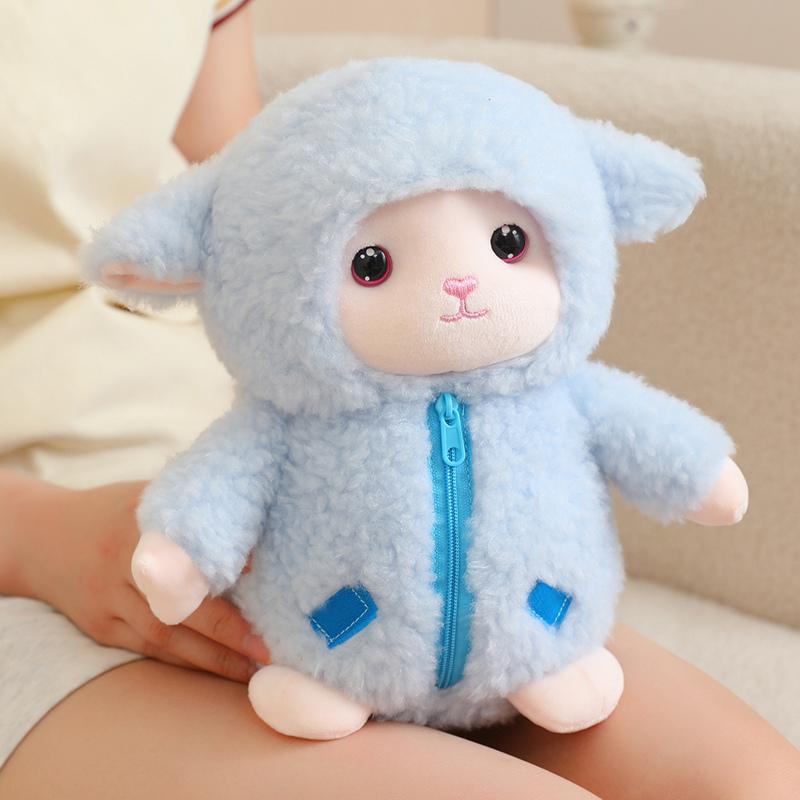 25Cm Cartoon Cute Sheep Plush Doll Pillow Brown Pink Blue Dress Up Sheep Animal Stuffed Toy Home Decoration Gift For Children