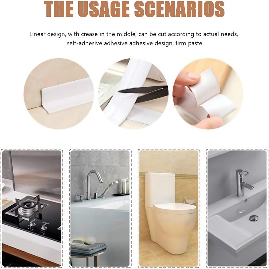 Wodoodporna taśma uszczelniająca samoprzylepna, skrobak z ostrzem, taśma uszczelniająca do wanny, listwa uszczelniająca do blatu kuchennego